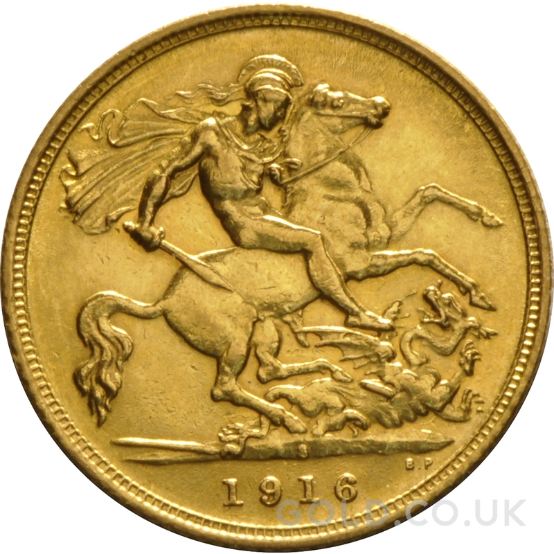 1916 Gold Half Sovereign George V Sydney