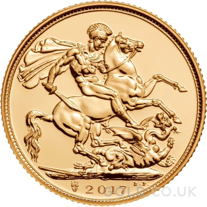 2017 Gold Sovereign Coin Elizabeth II Fifth Head