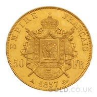 50 French Francs - Napoleon III Bare Head -1857 - A