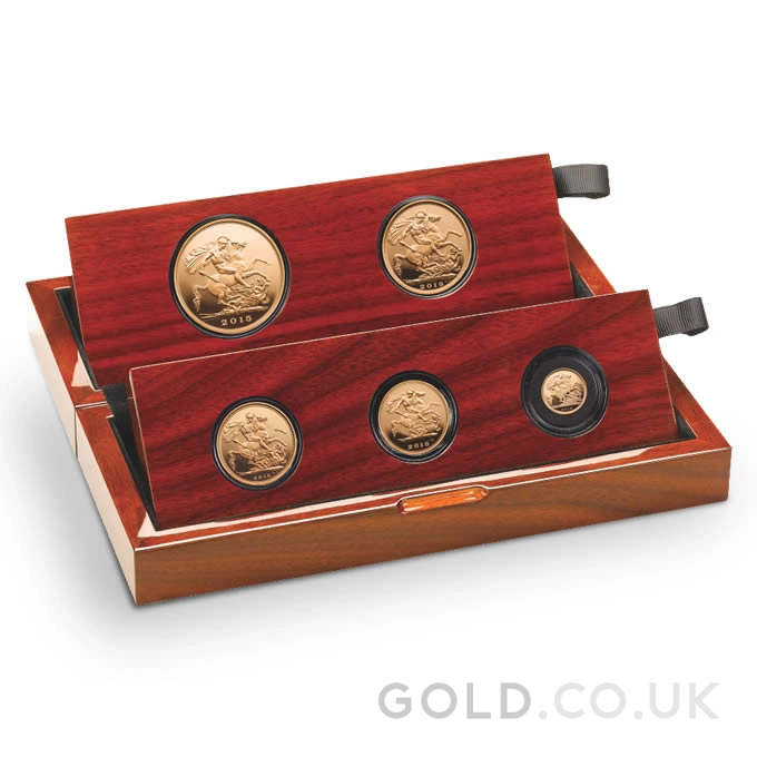 2015 Proof Gold Sovereign 5 Coin Set Fifth Head Boxed