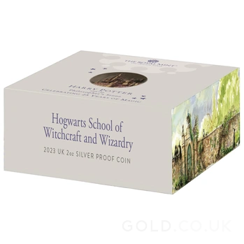2023 Proof 2oz 25th Anniversary of Harry Potter Silver Coin Hogwarts School Boxed