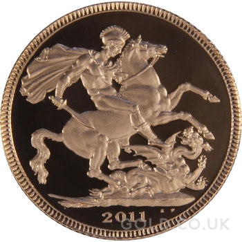 2011 Proof Gold Sovereign Coin Elizabeth II Fourth Head