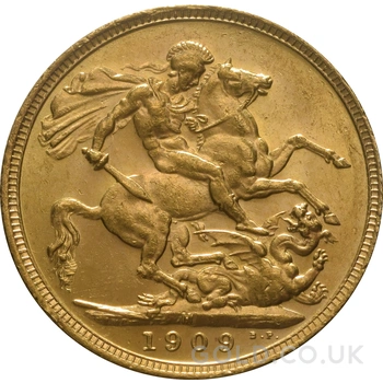 1909 Gold Sovereign Coin Edward VII Melbourne