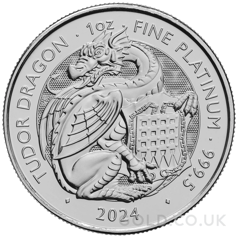 2024 Tudor Dragon - Tudor Beasts 1oz Platinum Coin