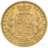 1866 Gold Sovereign Coin Shield Back Victoria 