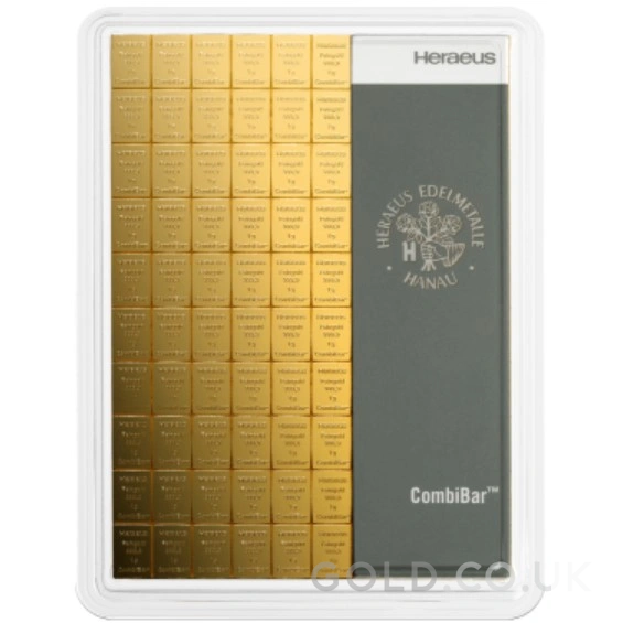100 x 1g Gold Bar Heraeus CombiBar