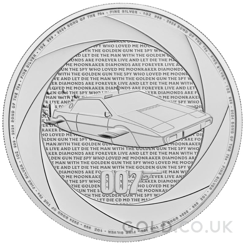 2024 Six Decades of 007, Bond of the 1970s 1oz Silver Coin