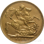 1904 Gold Sovereign Coin Edward VII (S)