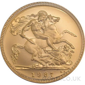1987 Proof Gold Half Sovereign Boxed