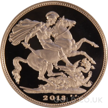 2013 Proof Gold Sovereign Coin Elizabeth II Fourth Head