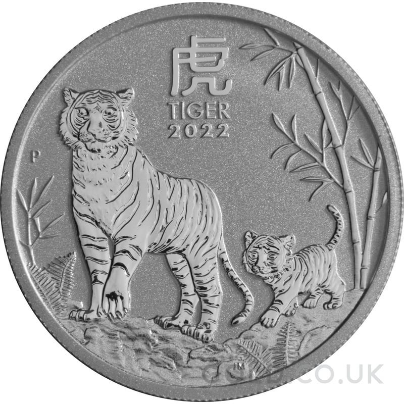 2022 Year of the Tiger Silver Coin 1/2oz Perth Mint Australian Lunar Series