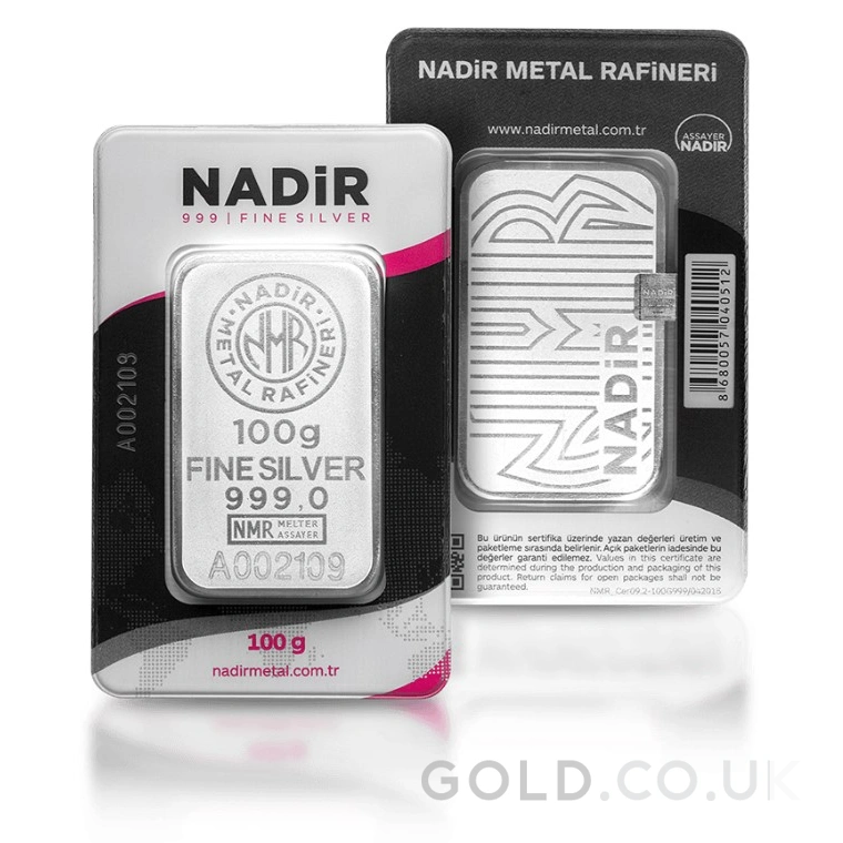 100g Silver Bar Nadir