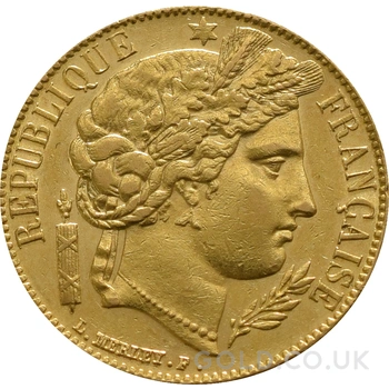 French 20 Francs Gold Coin Ceres