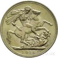 1915 Gold Sovereign Coin George V (M)
