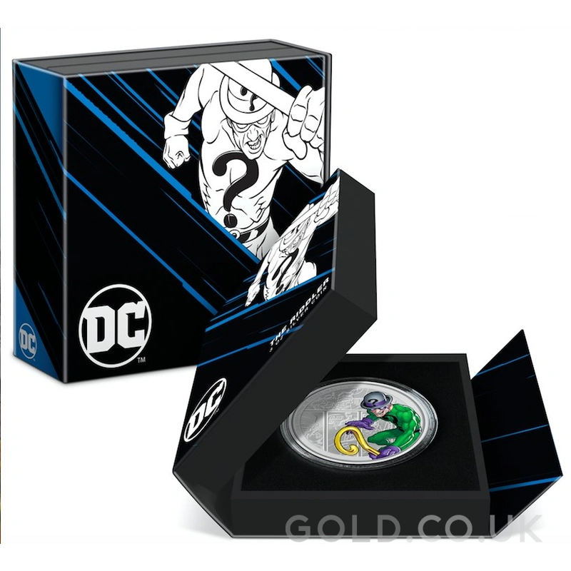 2023 The Riddler DC Villains 1oz Proof Silver Coin Boxed