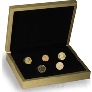 5 x Gold Sovereign Portrait Set Gift Boxed