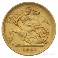 1895 Gold Half Sovereign Coin Victoria