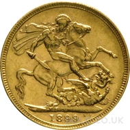 1899 Gold Sovereign Coin Victoria (M)