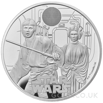 2023 1oz Luke Skywalker & Princess Leia Star Wars Proof Silver Coin Boxed