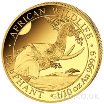 2023 1/10oz African Wildlife Elephant Gold Coin