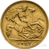 1907 Edward VII Gold Half Sovereign (Melbourne Mint)