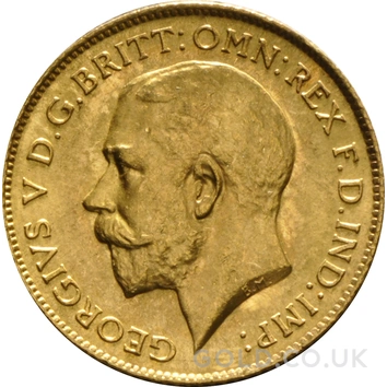 1915 Gold Half Sovereign George V