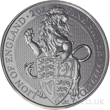 2016 2oz Lion of England Silver Coin Queen's Beasts