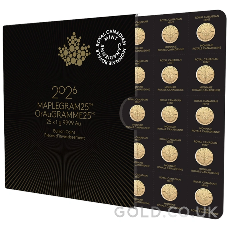 2026 MapleGram 25 x 1g Gold Coins