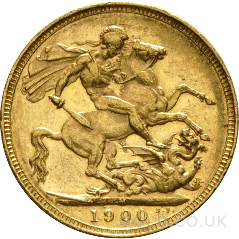 1900 Gold Sovereign Coin Queen Victoria Old Head Melbourne