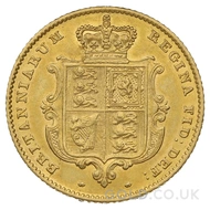 1842 Gold Half Sovereign Coin Victoria Shield Back