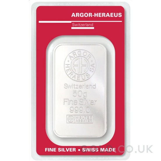 50g Silver Bar Argor-Heraeus