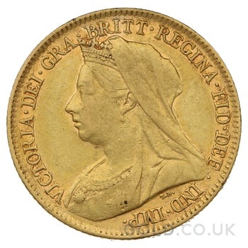 1895 Gold Half Sovereign Queen Victoria Old Head