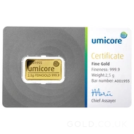 2.5g Umicore Gold Bar