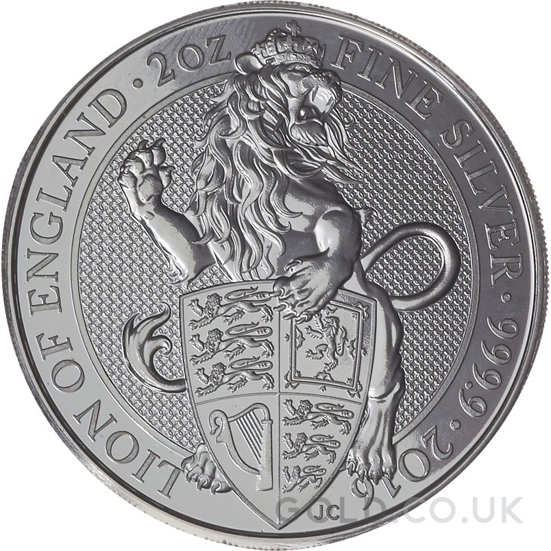 2016 2oz Lion of England Silver Coin Queen's Beasts