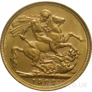 1902 Gold Sovereign Coin Edward VII