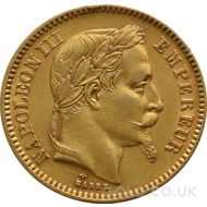 Gold 20 French Francs Napoleon III Laureate Head Best Value