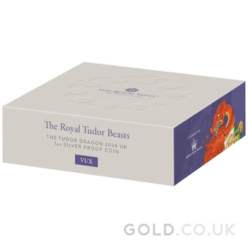 2024 Tudor Dragon - 1oz Tudor Beasts Proof Silver Coin Boxed