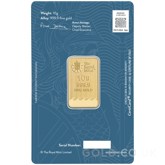 NEW 10g Gold Britannia Minted Bar