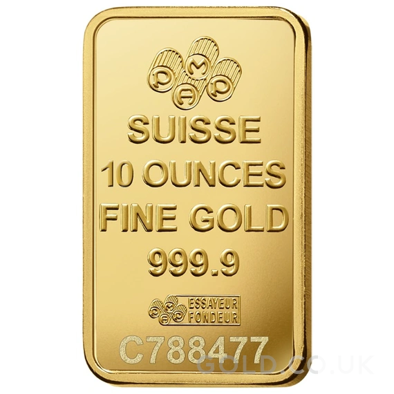 10oz Gold Bar PAMP Lady Fortuna Minted