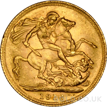 1916 Gold Sovereign Coin George V NGC MS62