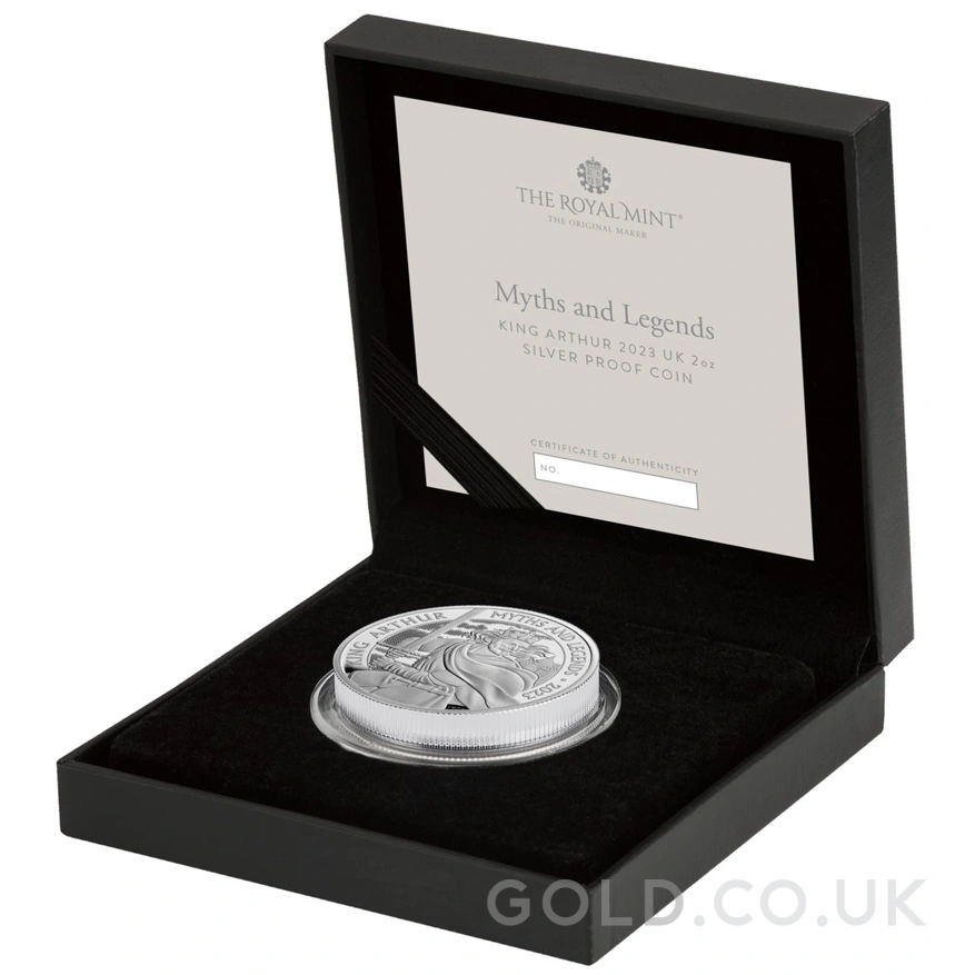 2023 Proof King Arthur Silver Coin Myths & Legends 2oz Boxed