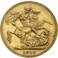 1882 Gold Sovereign Coin Victoria (S)