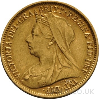 1901 Gold Half Sovereign Queen Victoria Old Head