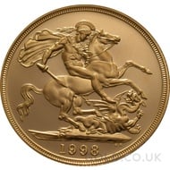 Gold Proof £2 Two Pound Double Sovereign (1998)