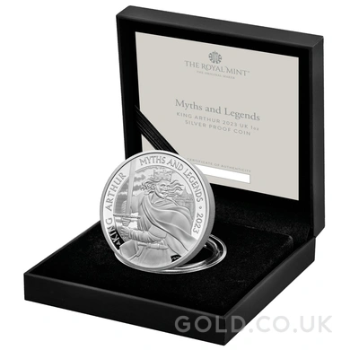 2023 Proof King Arthur Silver Coin Myths & Legends 1oz Boxed
