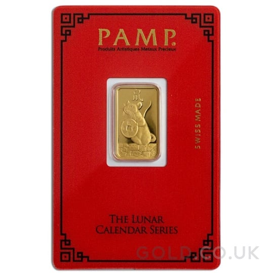 5g Gold Bar Year of the Rat PAMP