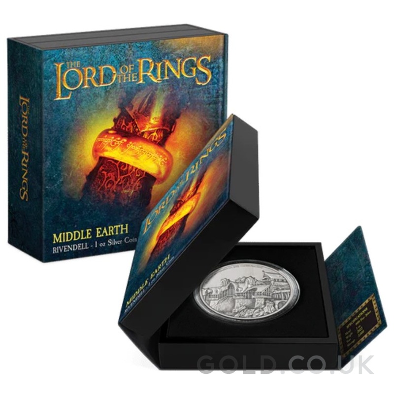 2022 Proof The Lord of the Rings Silver Coin Mordor 1oz Boxed
