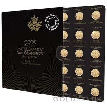 2025 MapleGram 25 x 1g Gold Coins