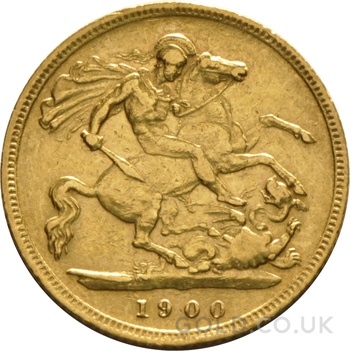 1900 Gold Half Sovereign Queen Victoria Old Head