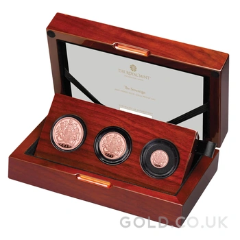 2022 Proof Gold Sovereign 3 Coin Standard Set Boxed